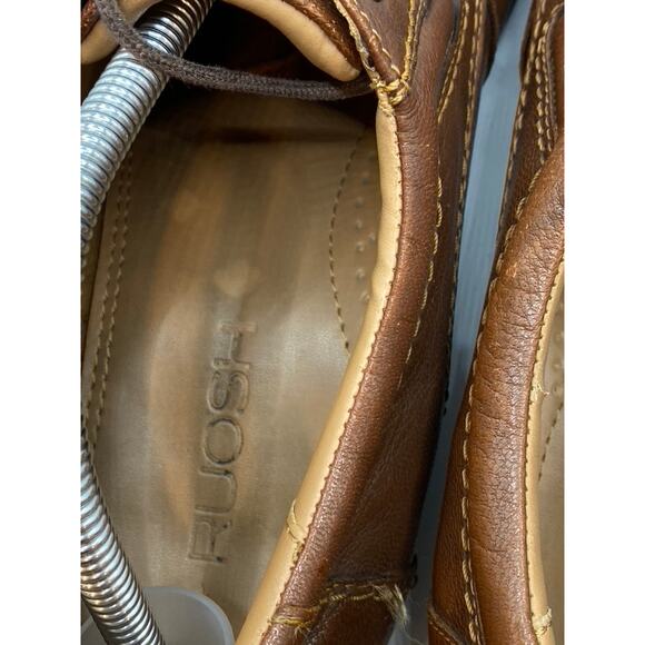 RUOSH Men's Brown Leather Round-Toe Lace-Up Low-Top Loafers SZ UK9 (US10) - Picture 6 of 9